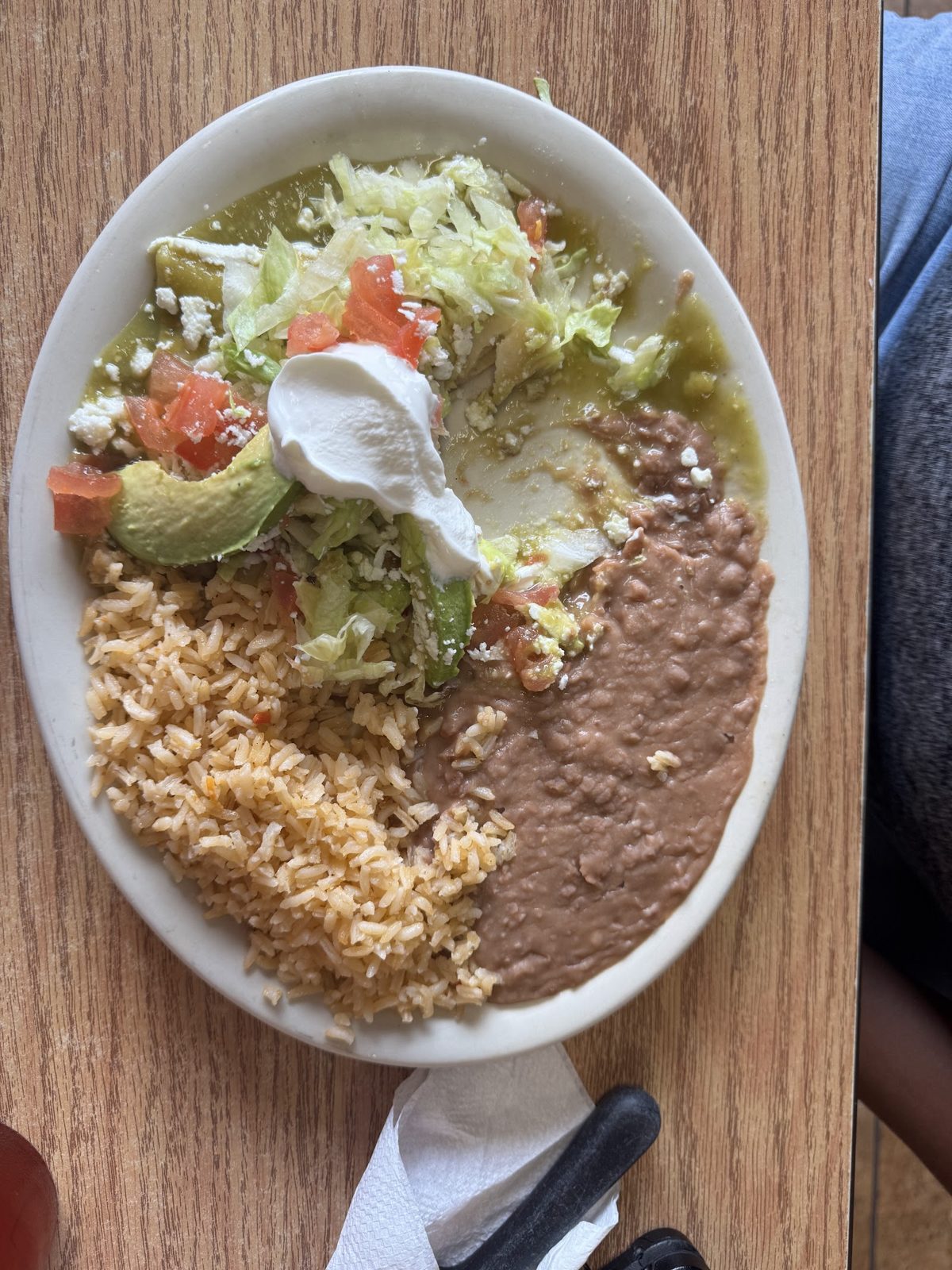 Plate with rice and beans